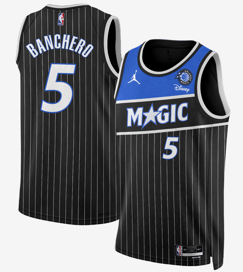 Men Orlando Magic 5 Paolo Banchero black Magic 2025 NBA Jersey